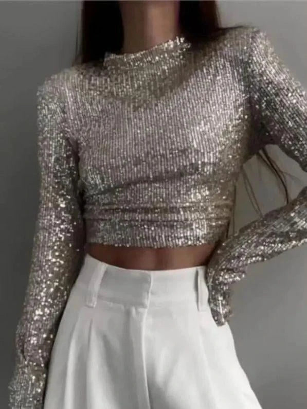 Lysse | Elegant Sequin Cropped Top