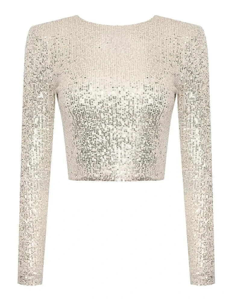 Lysse | Elegant Sequin Cropped Top