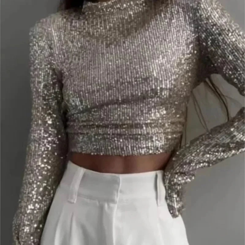 Lysse | Elegant Sequin Cropped Top