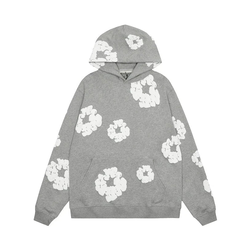 Lysse | Sweatshirt With Hood Made of Denim With Floral Print And Hood