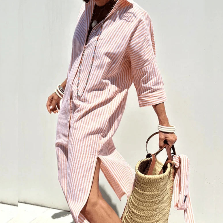 Linen Striped Dress