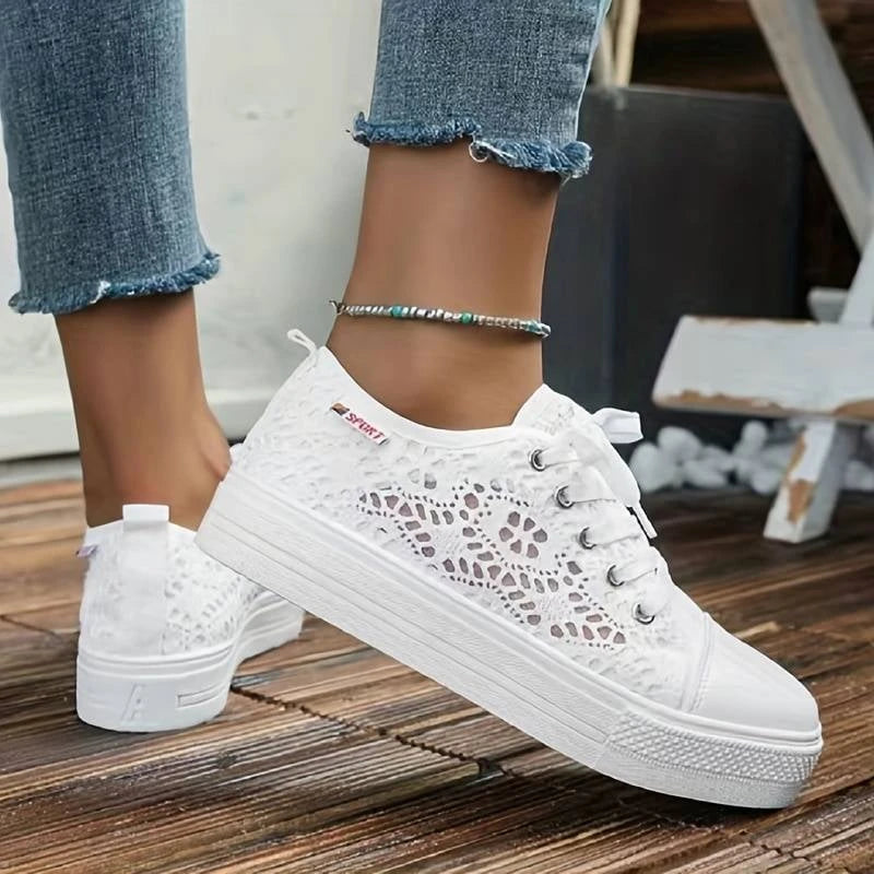 Chic and Airy Lace Sneakers