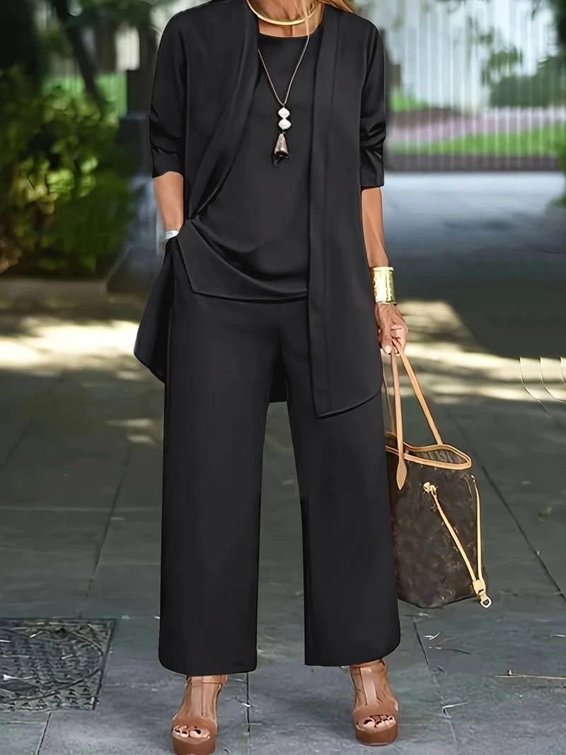Casual two-piece set with vest and long pants