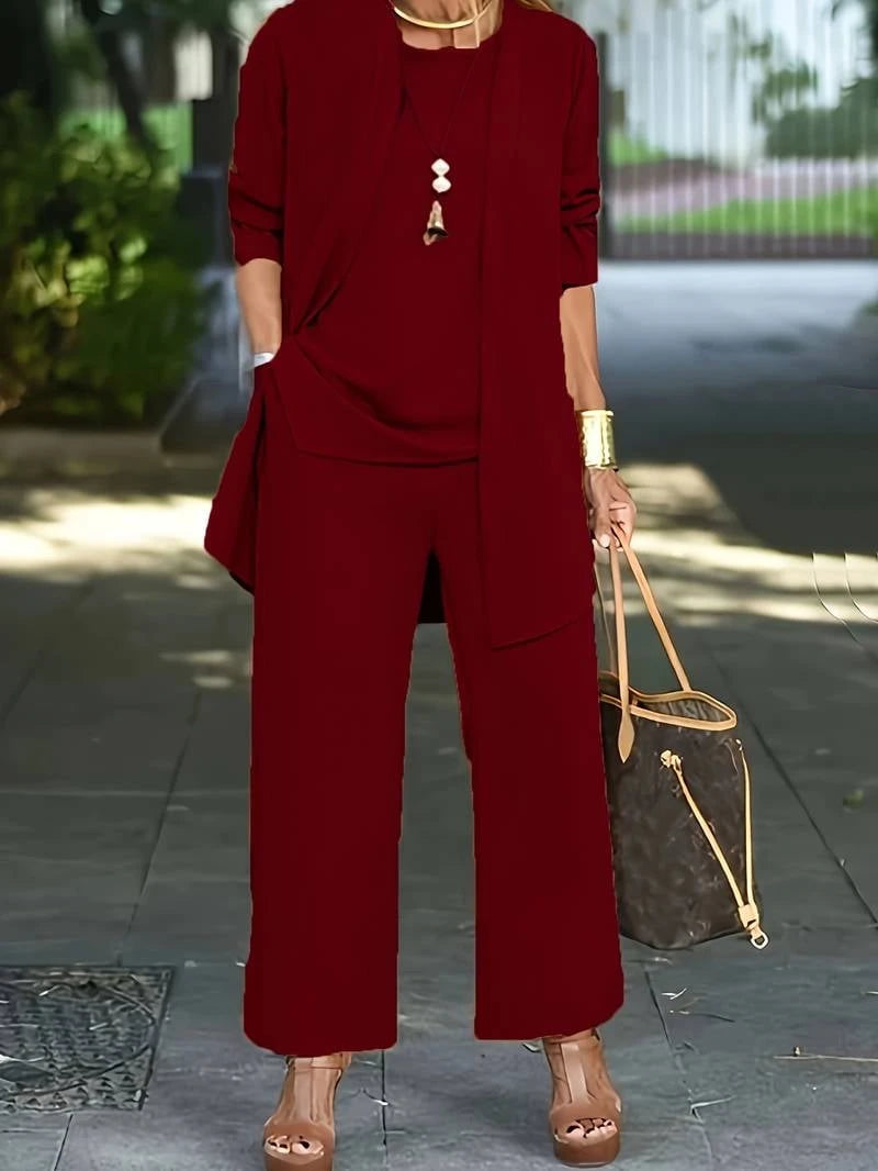 Casual two-piece set with vest and long pants