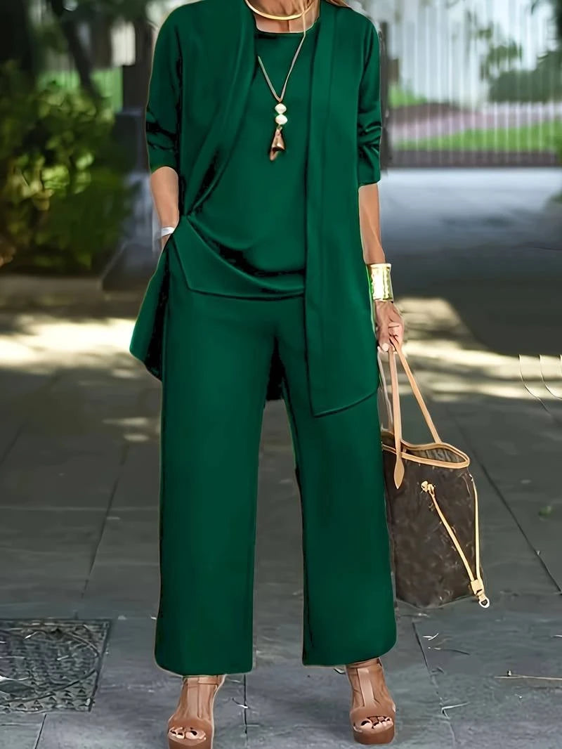 Casual two-piece set with vest and long pants