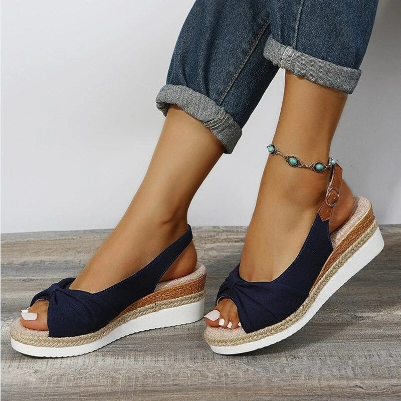 Comfort Peep-Toe Wedges