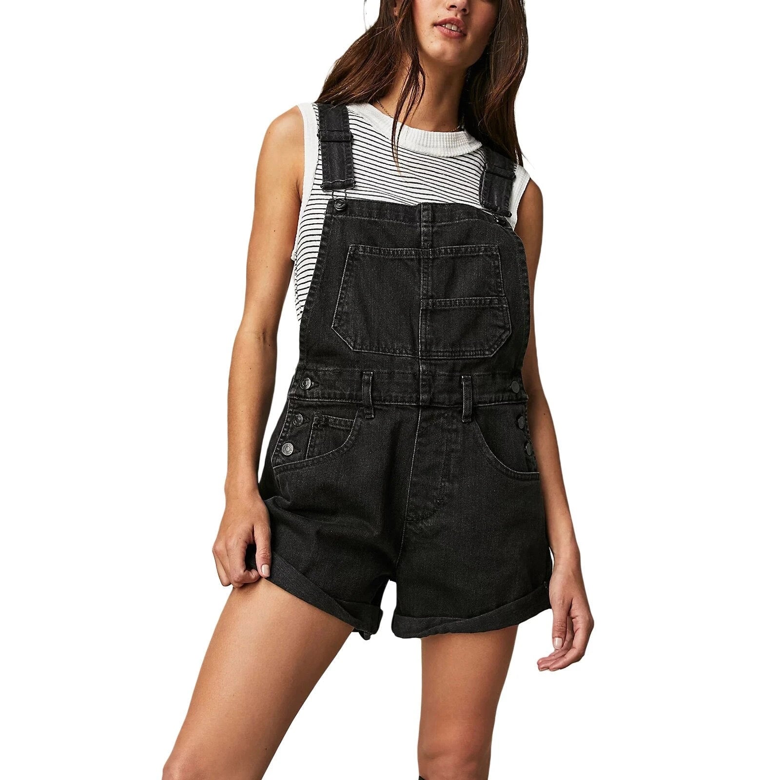 Sleeveless Denim Overall Jumpsuit for Women