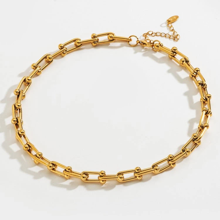 Horseshoe Necklace U Shaped Closure Thick Chain