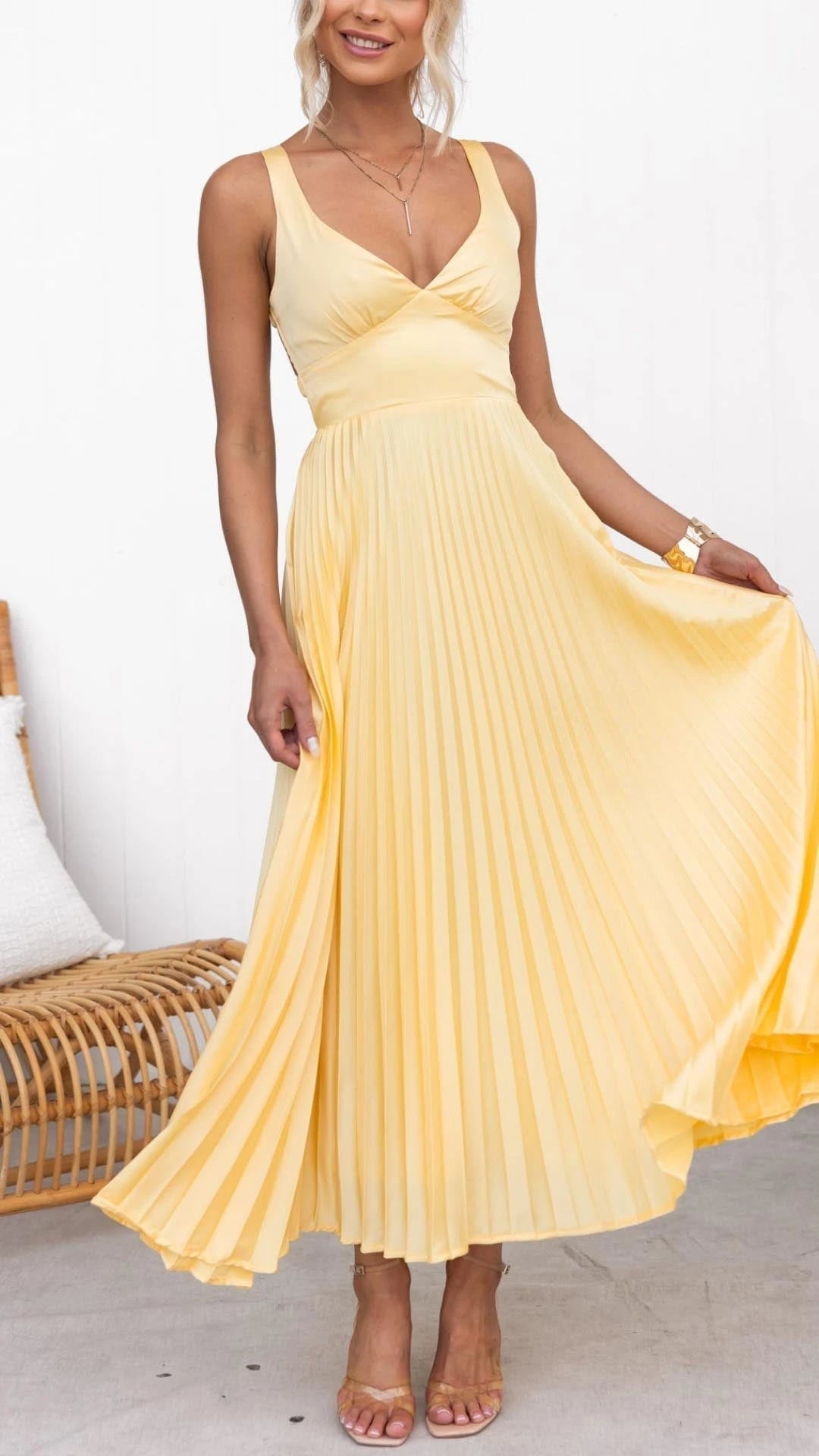 Pleated Maxi Dress