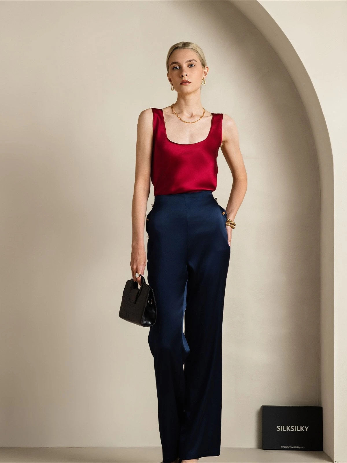 Silk U-Neck Tank Top