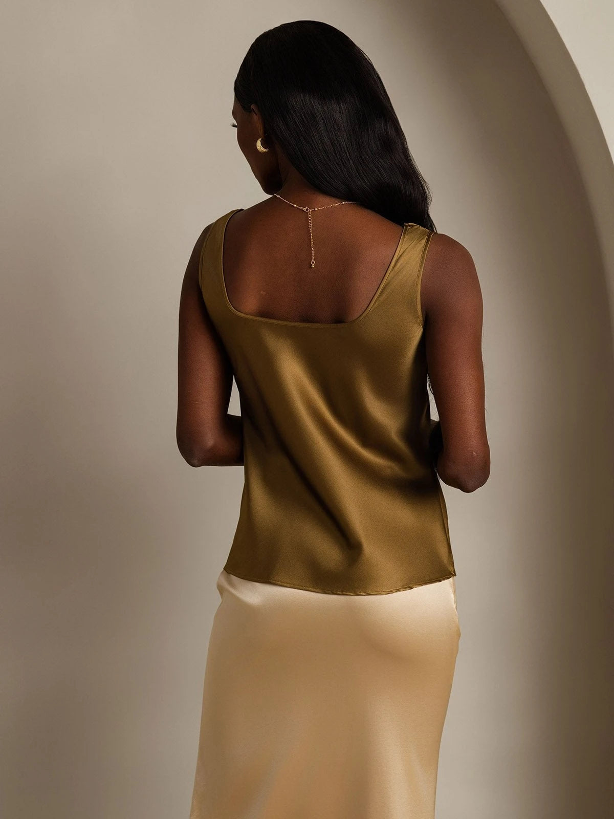 Silk U-Neck Tank Top