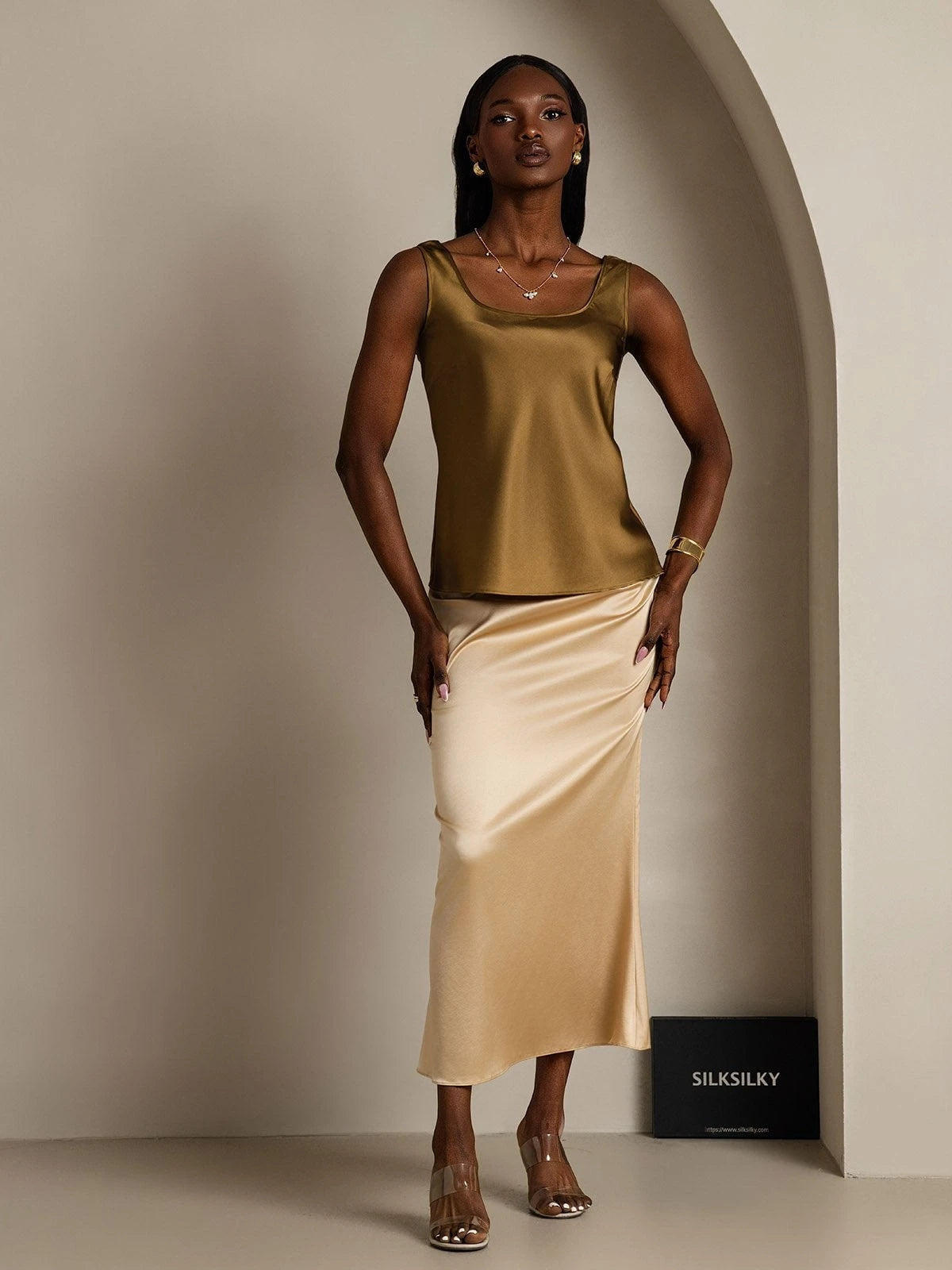 Silk U-Neck Tank Top