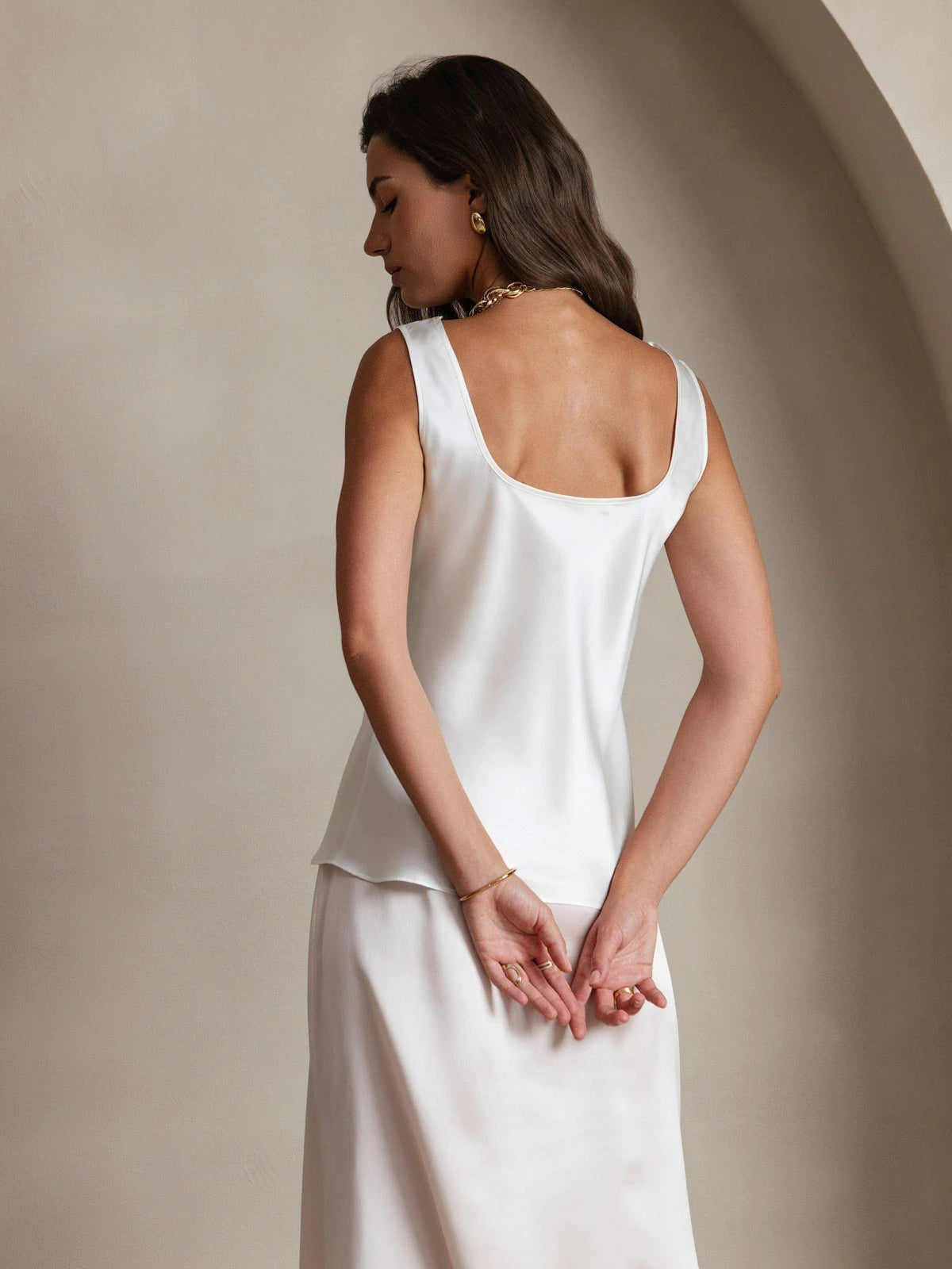 Silk U-Neck Tank Top