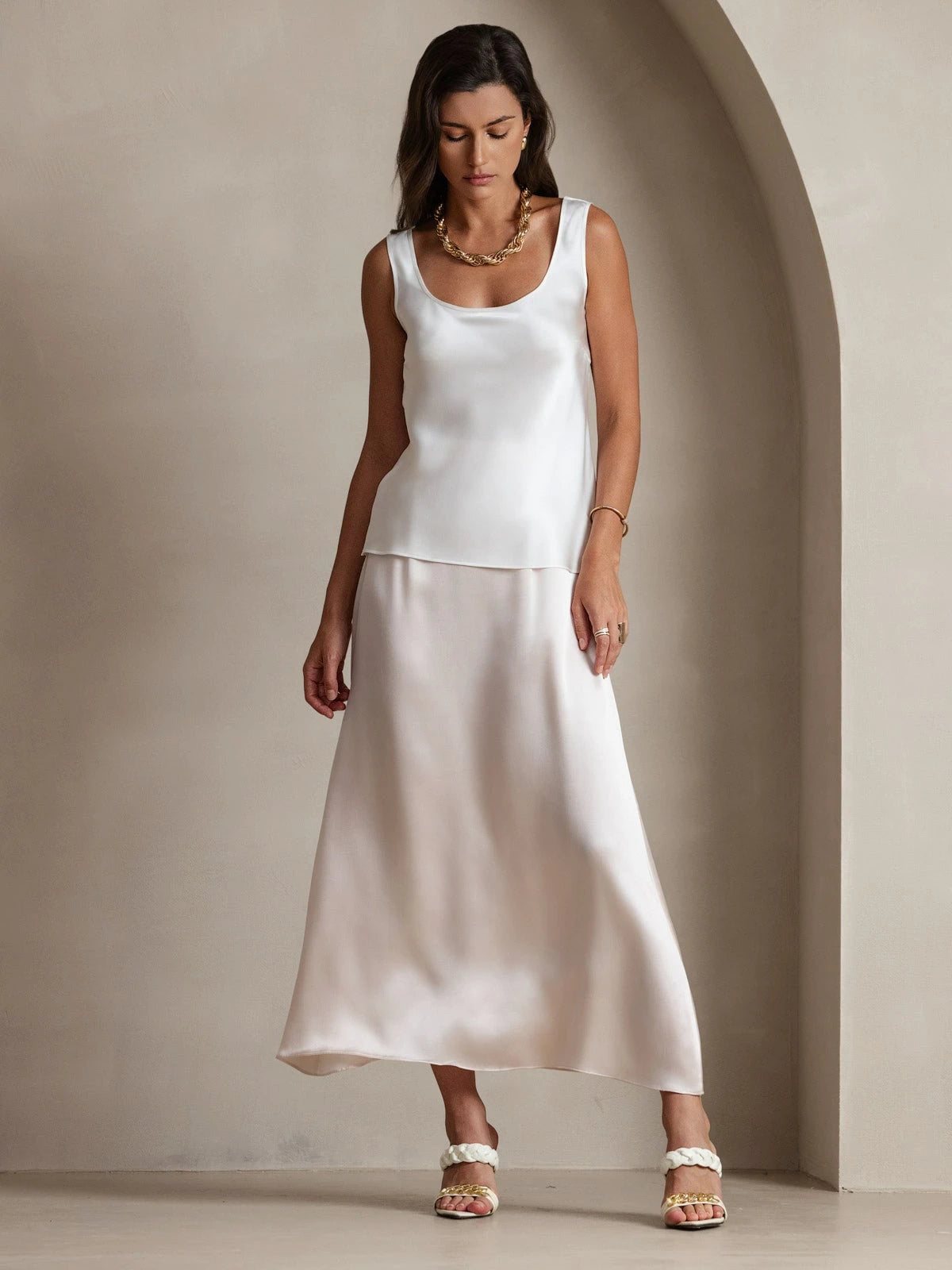 Silk U-Neck Tank Top