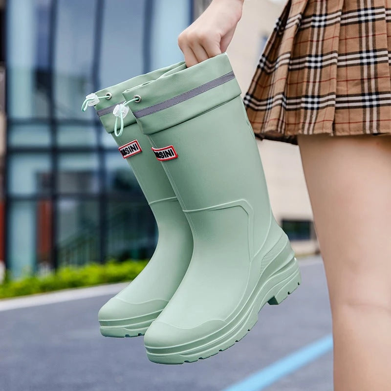 Women's Functional Rubber Boots with Reinforced Ankle Protection and Slip-Resistant Sole
