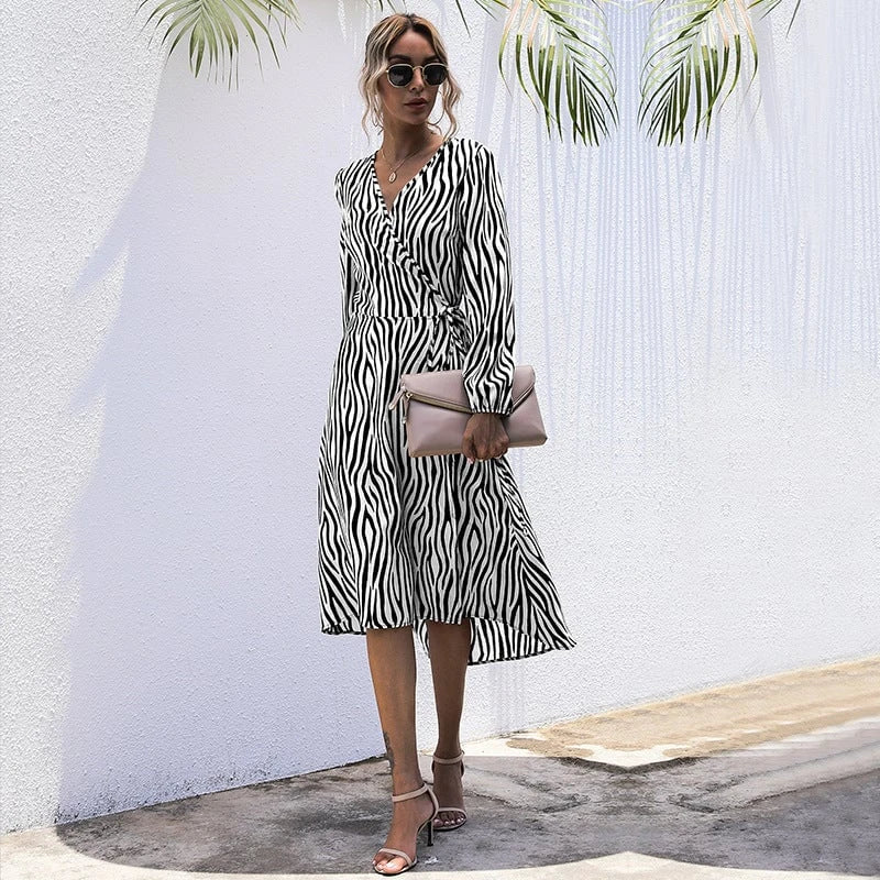Zebra Wrap Dress