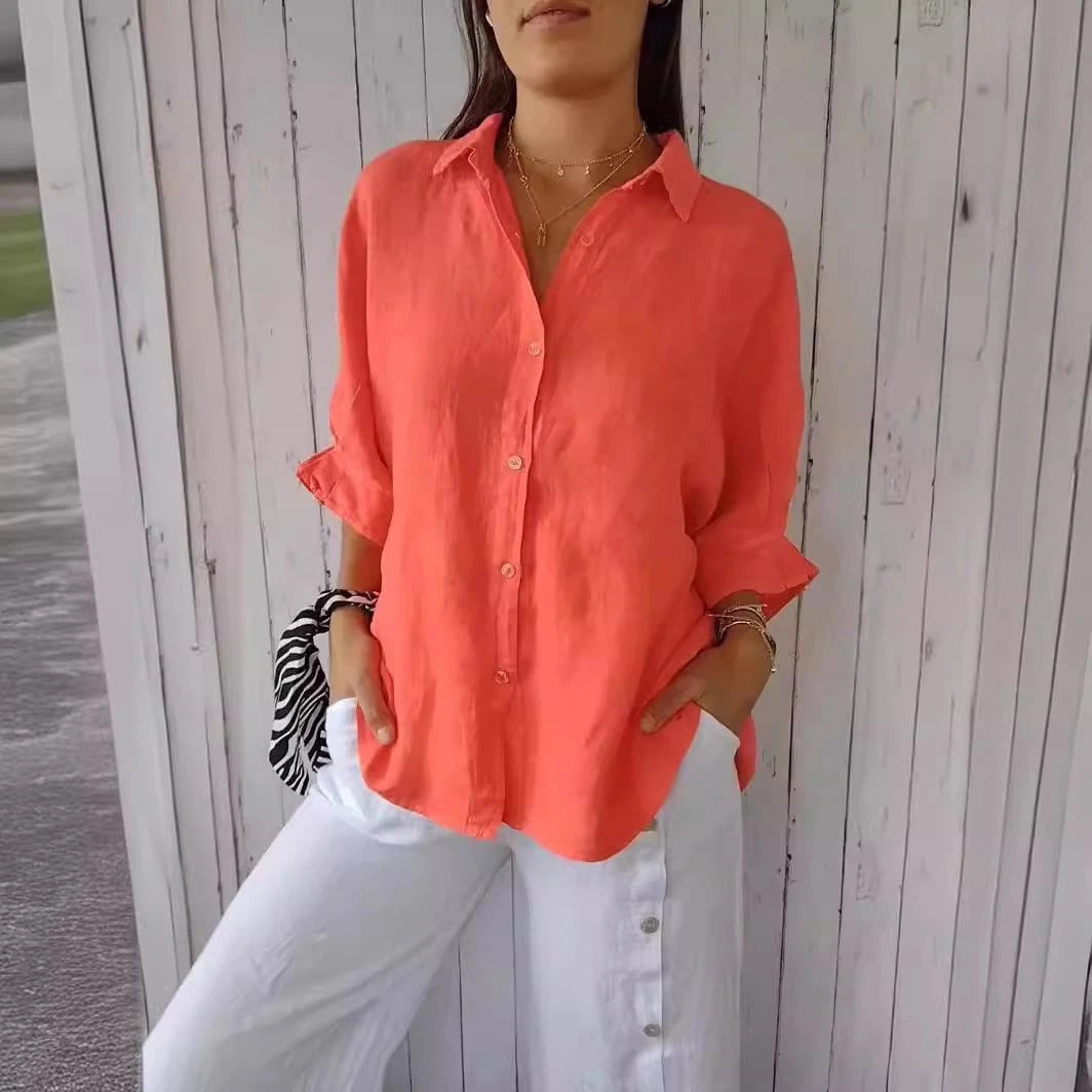 Women casual linen blouse