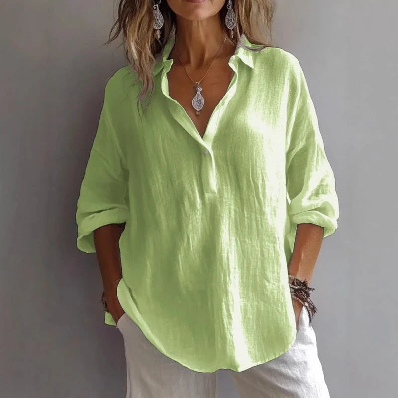 Women casual linen blouse