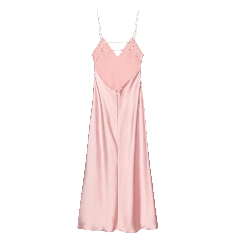 Femme Satin Slip Maxi Dress with Adjustable Straps
