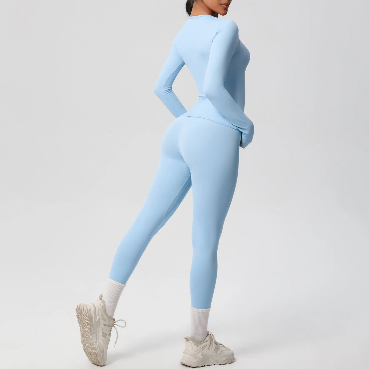 Women Shaping Long Sleeve Top and High Waisted Leggings Set