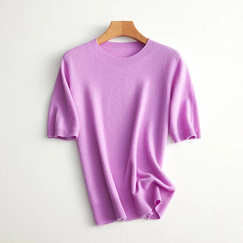 Women's Short Sleeve Cashmere Blend Sweater