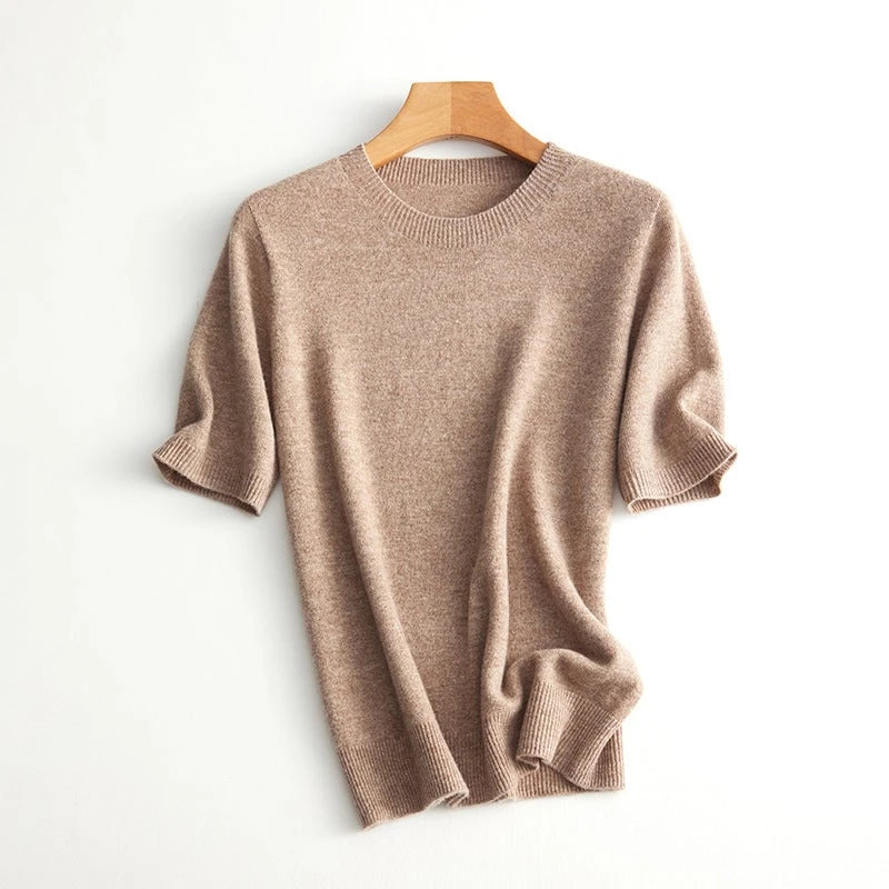 Women's Short Sleeve Cashmere Blend Sweater