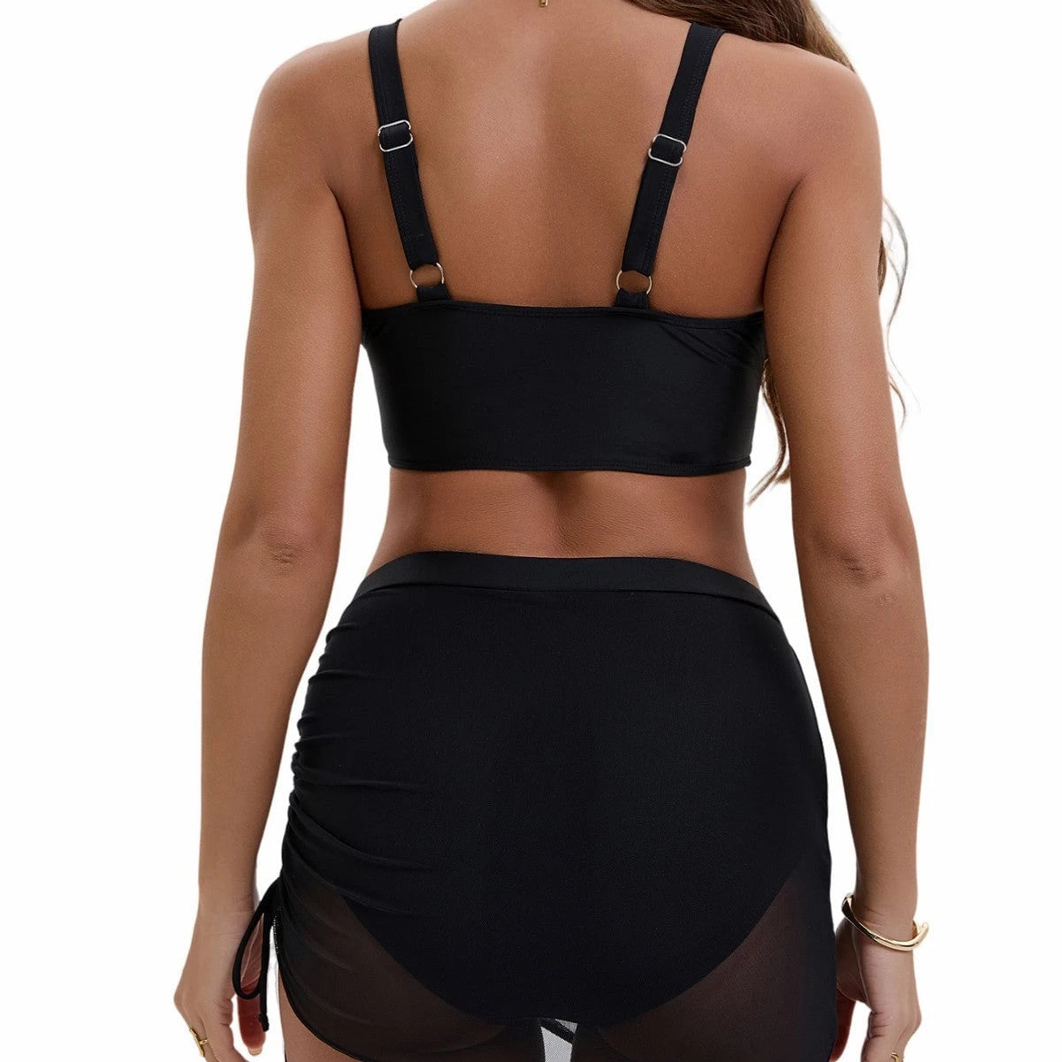 Women's Sportive Bikini Set with Adjustable Wrap Skirt and Fashionable Details