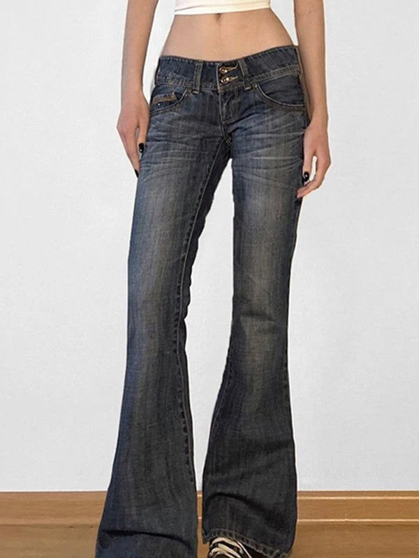 Y2k Low Rise Slim Flare Jeans