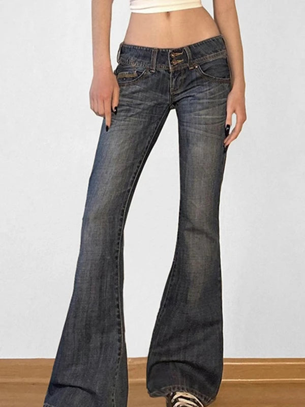 Y2k Low Rise Slim Flare Jeans