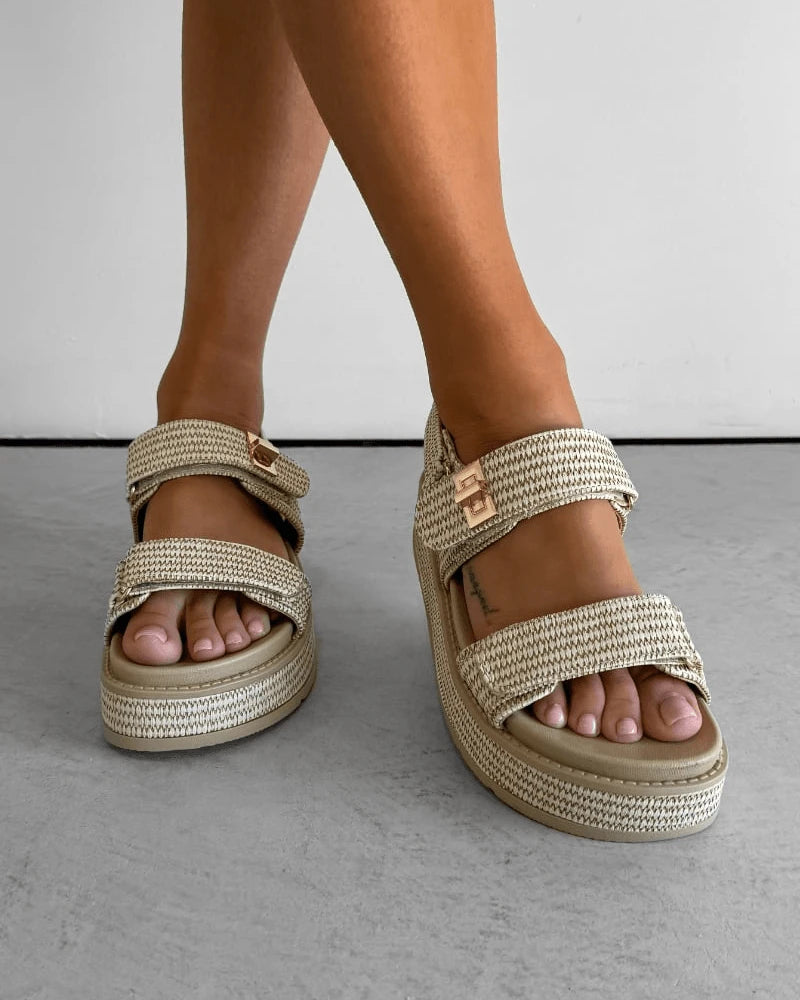 Chunky Rattan sandals for women