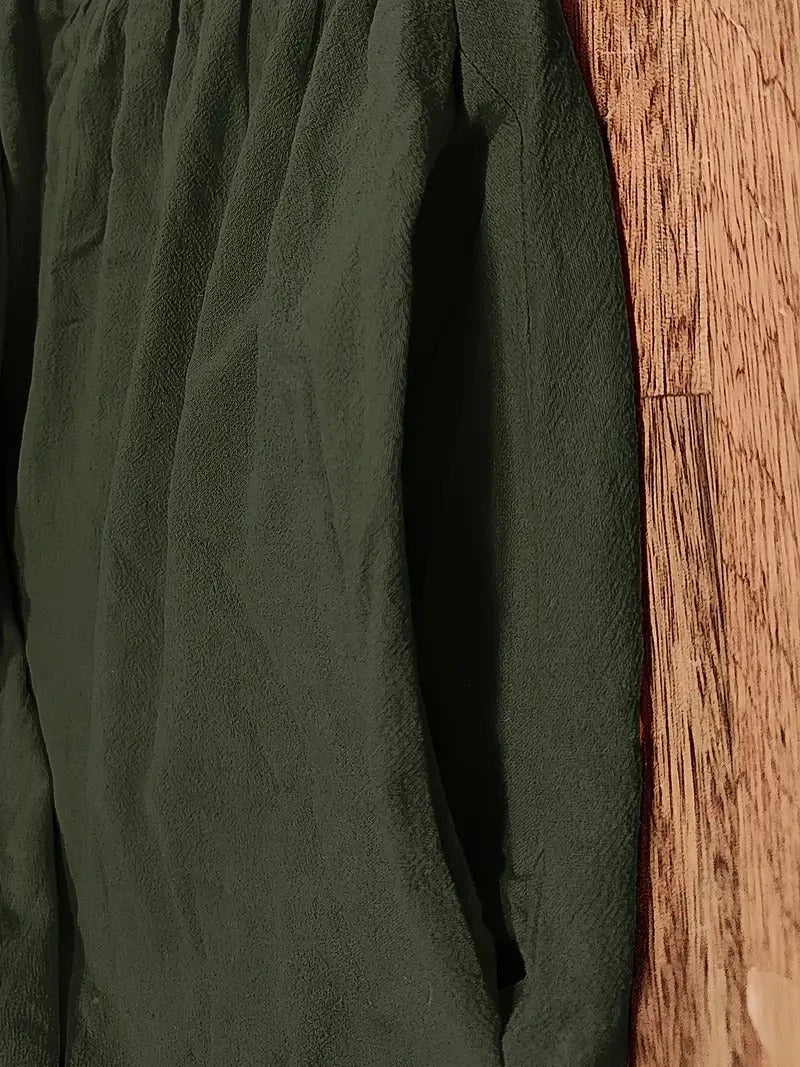 Refined Linen Summer Dress with Practical Pockets