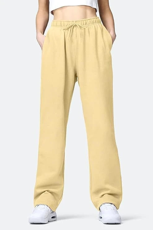 Ladies Comfortable Leisure Pants with Elastic Waistband and Side Pockets