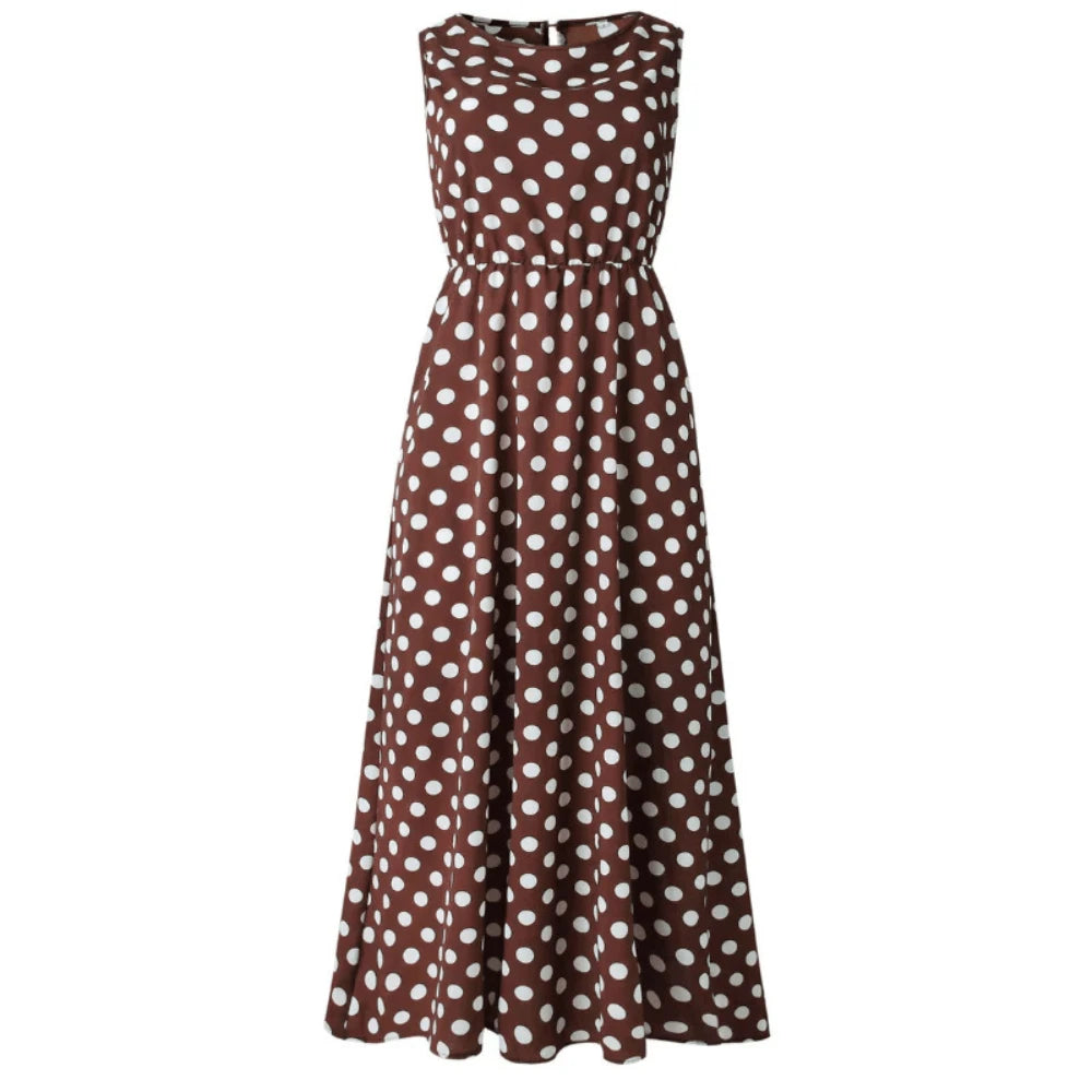 Elegant summer dress with polka dots