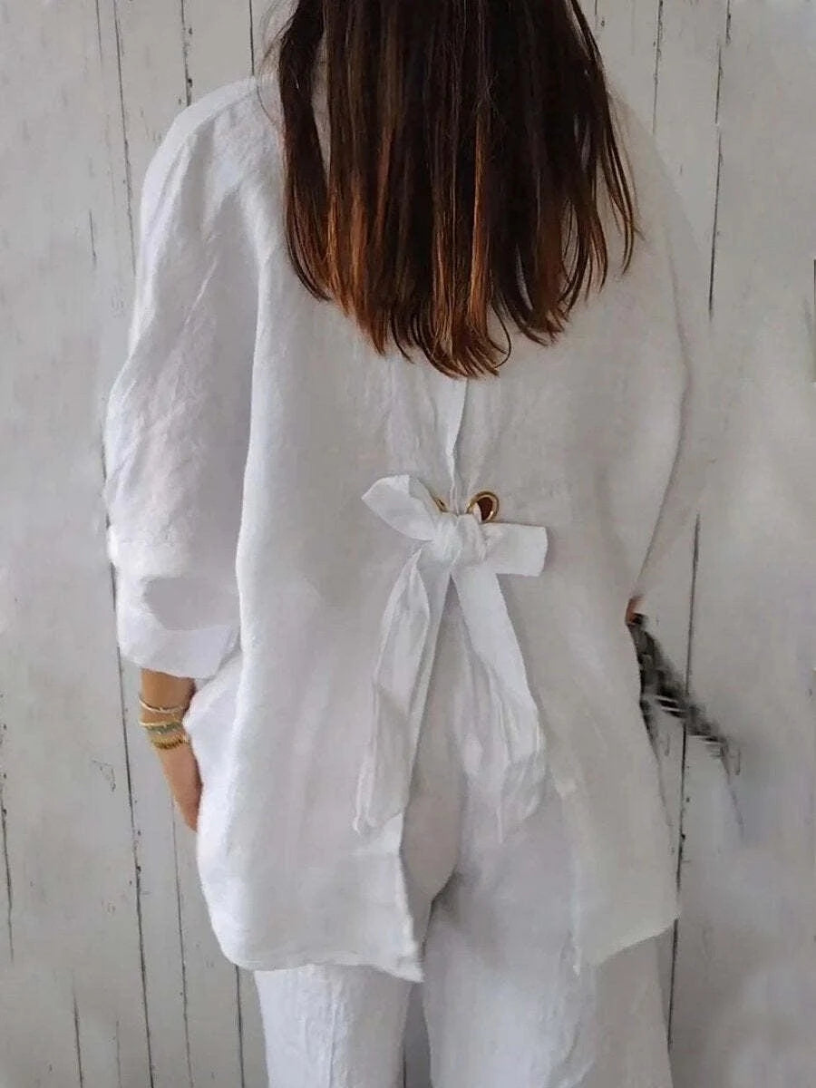Linen ladies blouse for summer
