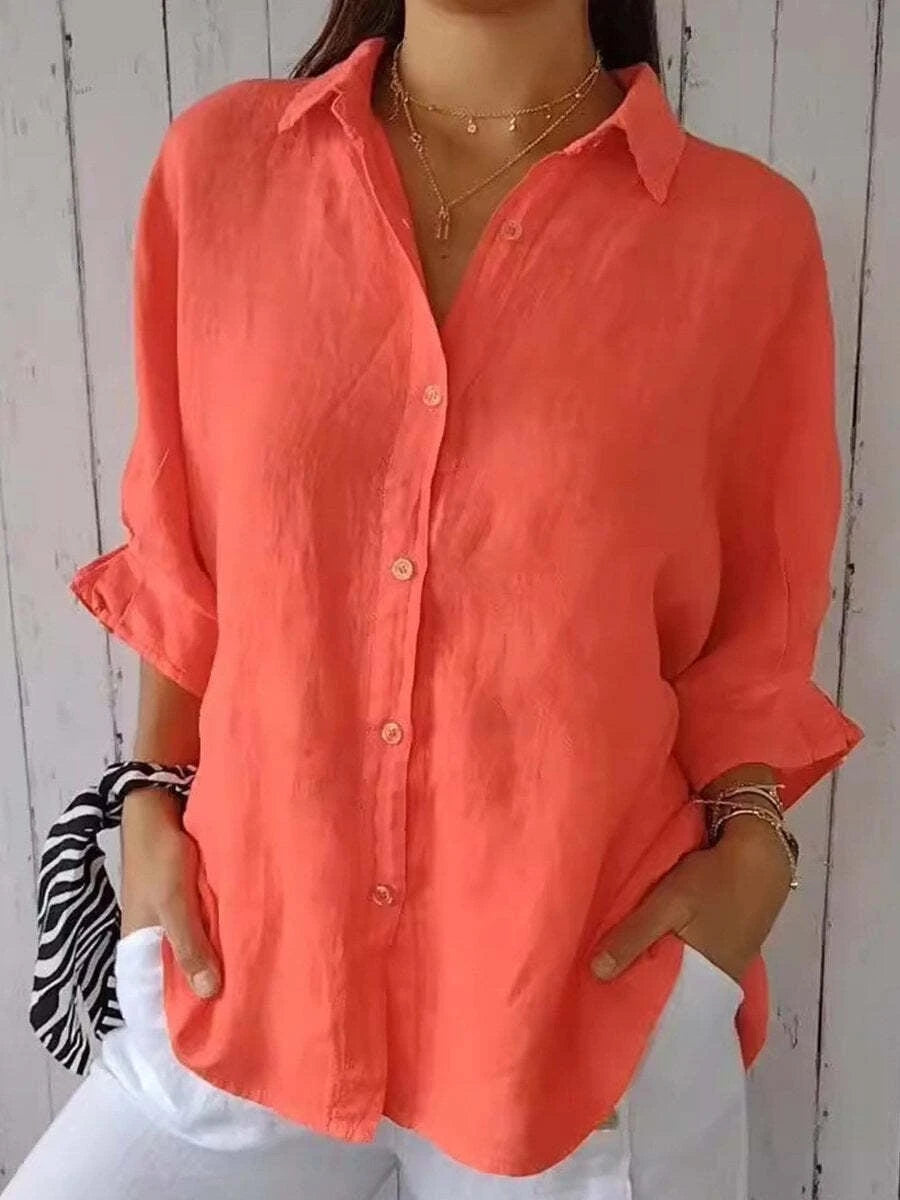 Linen ladies blouse for summer