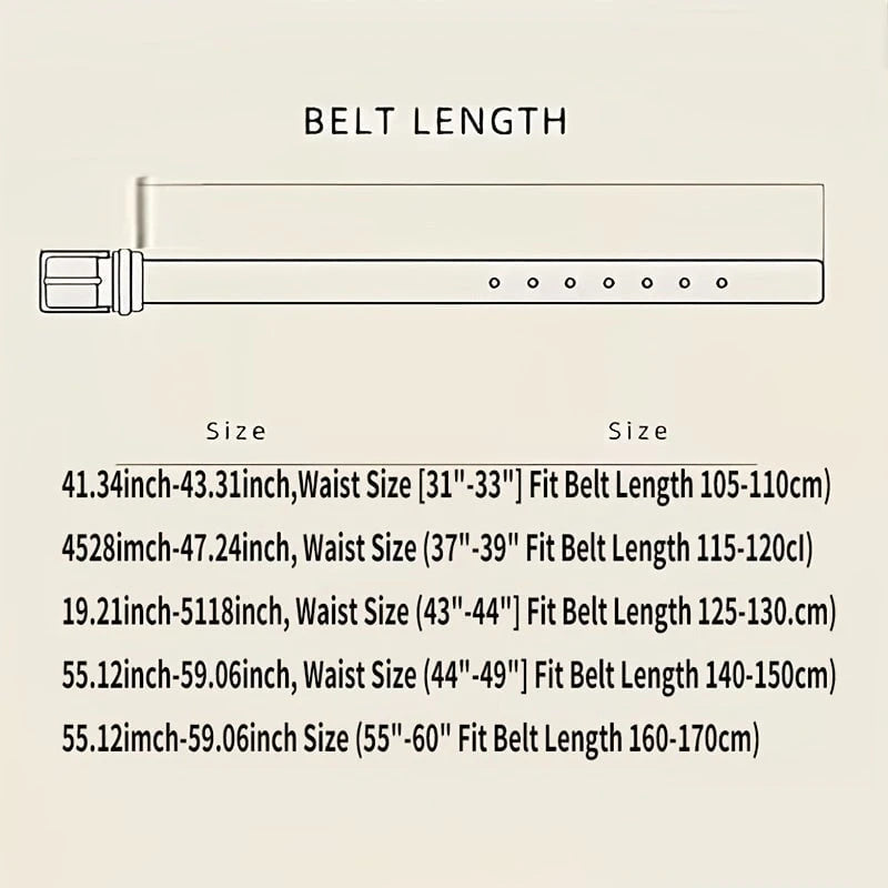 Genuine cowhide leather belt