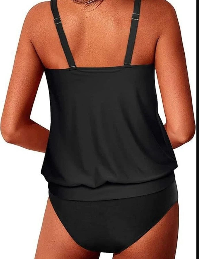Athletic Two-Piece Tankini Swimsuits for Women Tummy Control Swimwear