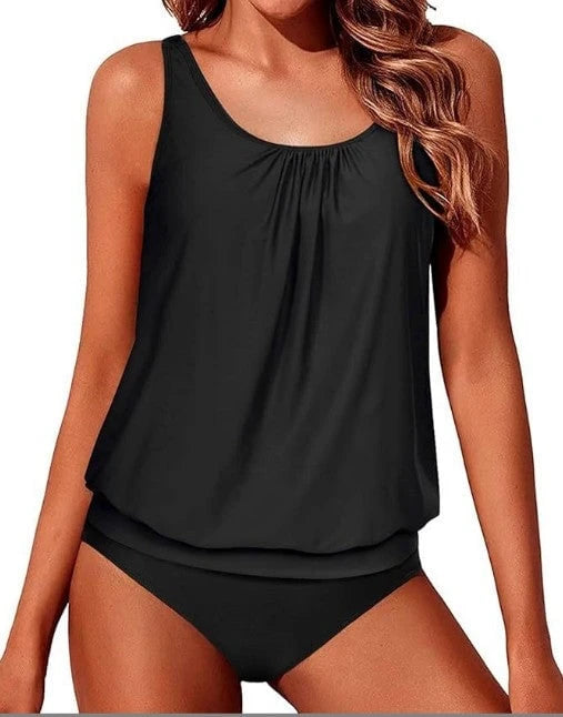 Athletic Two-Piece Tankini Swimsuits for Women Tummy Control Swimwear