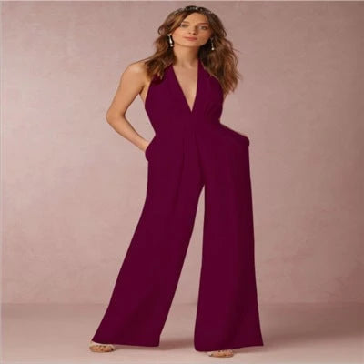 Sleeveless Halterneck Jumpsuit
