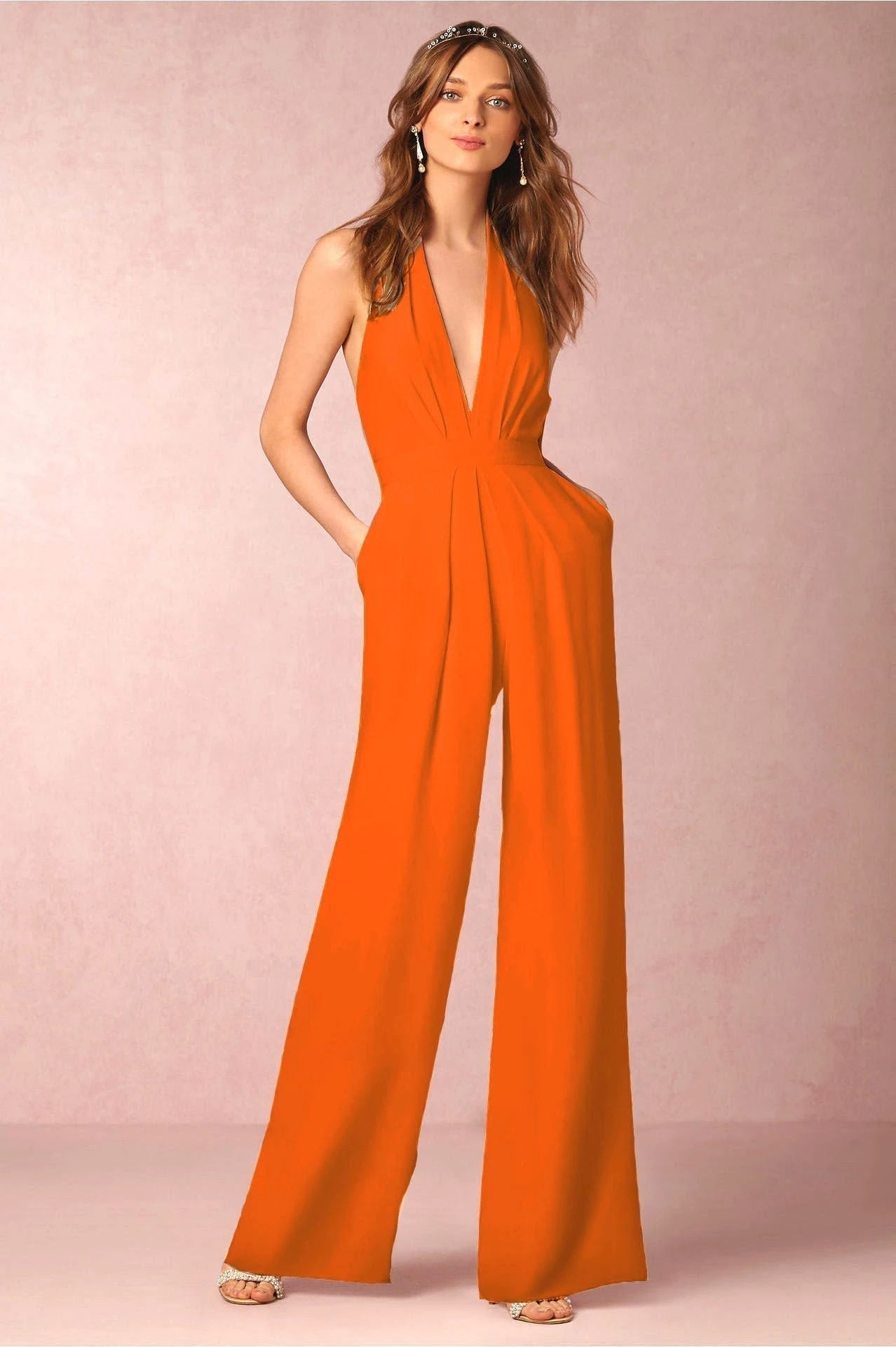 Sleeveless Halterneck Jumpsuit