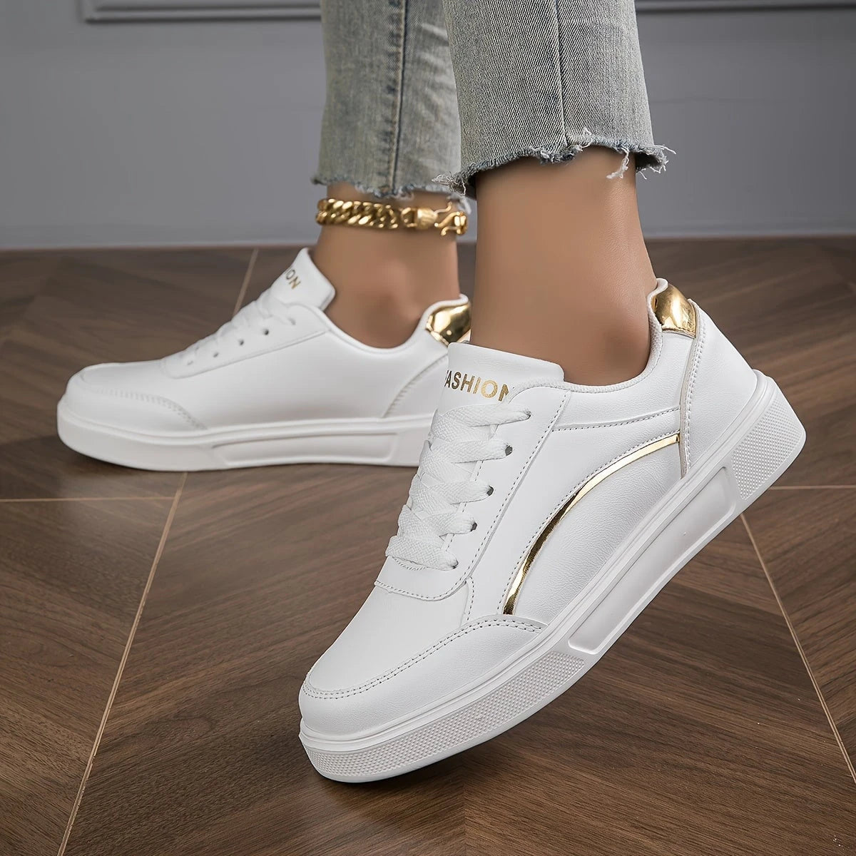 Solid Color Women's Sneakers With Soft Sole
