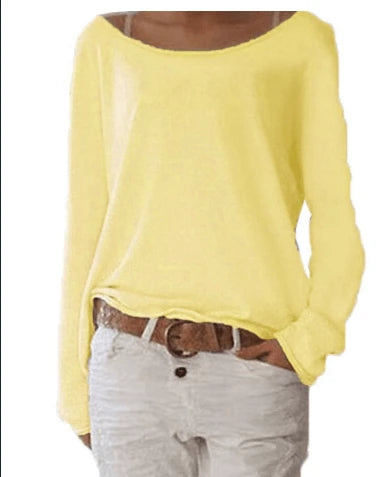 Lightweight round neck sweater for women