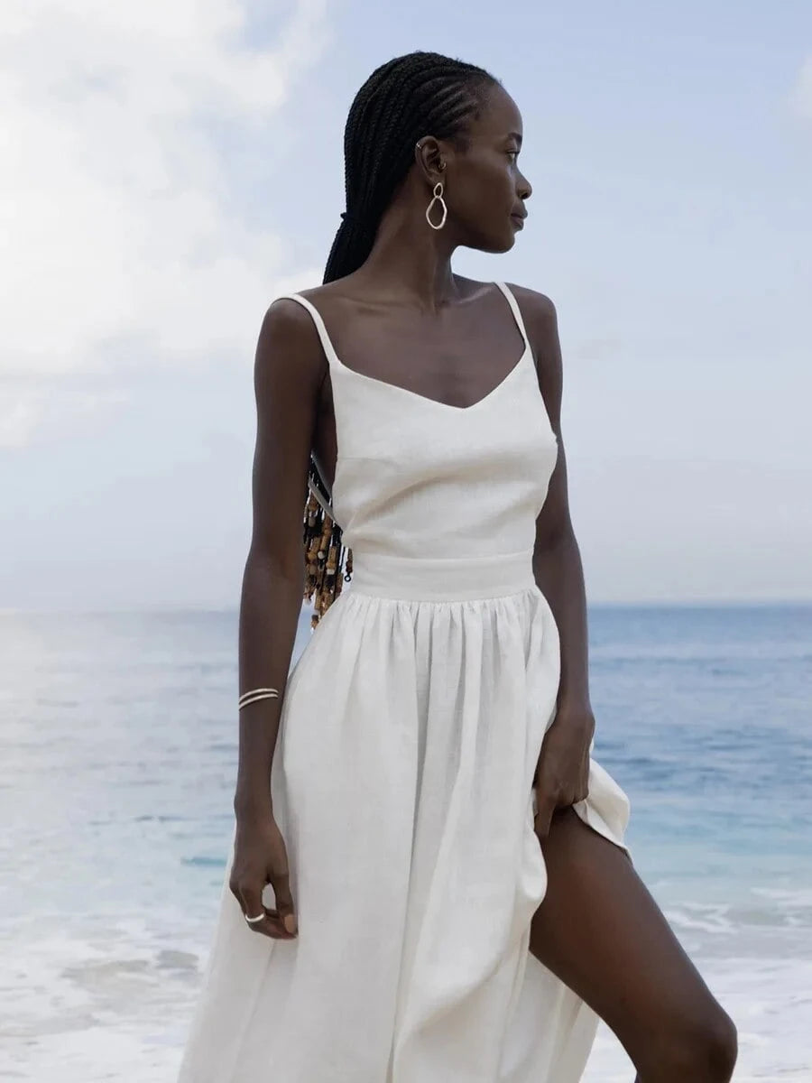 Breathable Summer Dress Made of Linen for Women