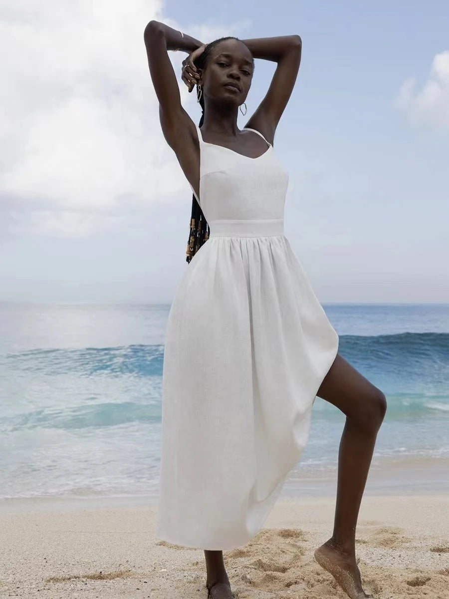 Breathable Summer Dress Made of Linen for Women