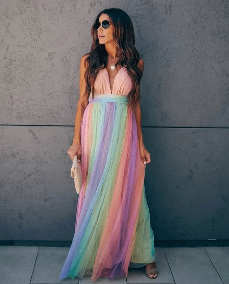 Dresslively Rainbow Dress For A Striking Style