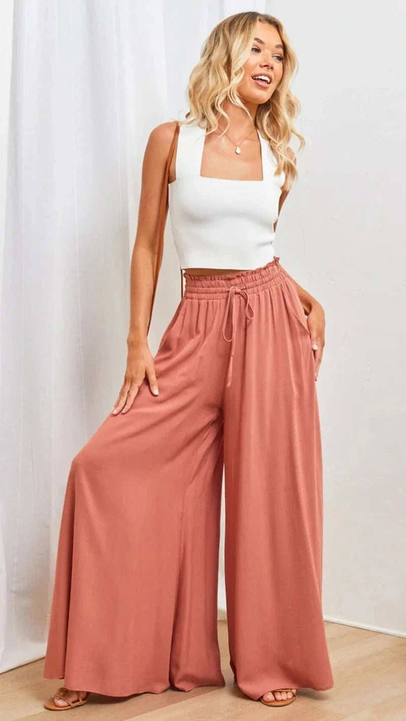 Flare Summer Pants Made Of Linen