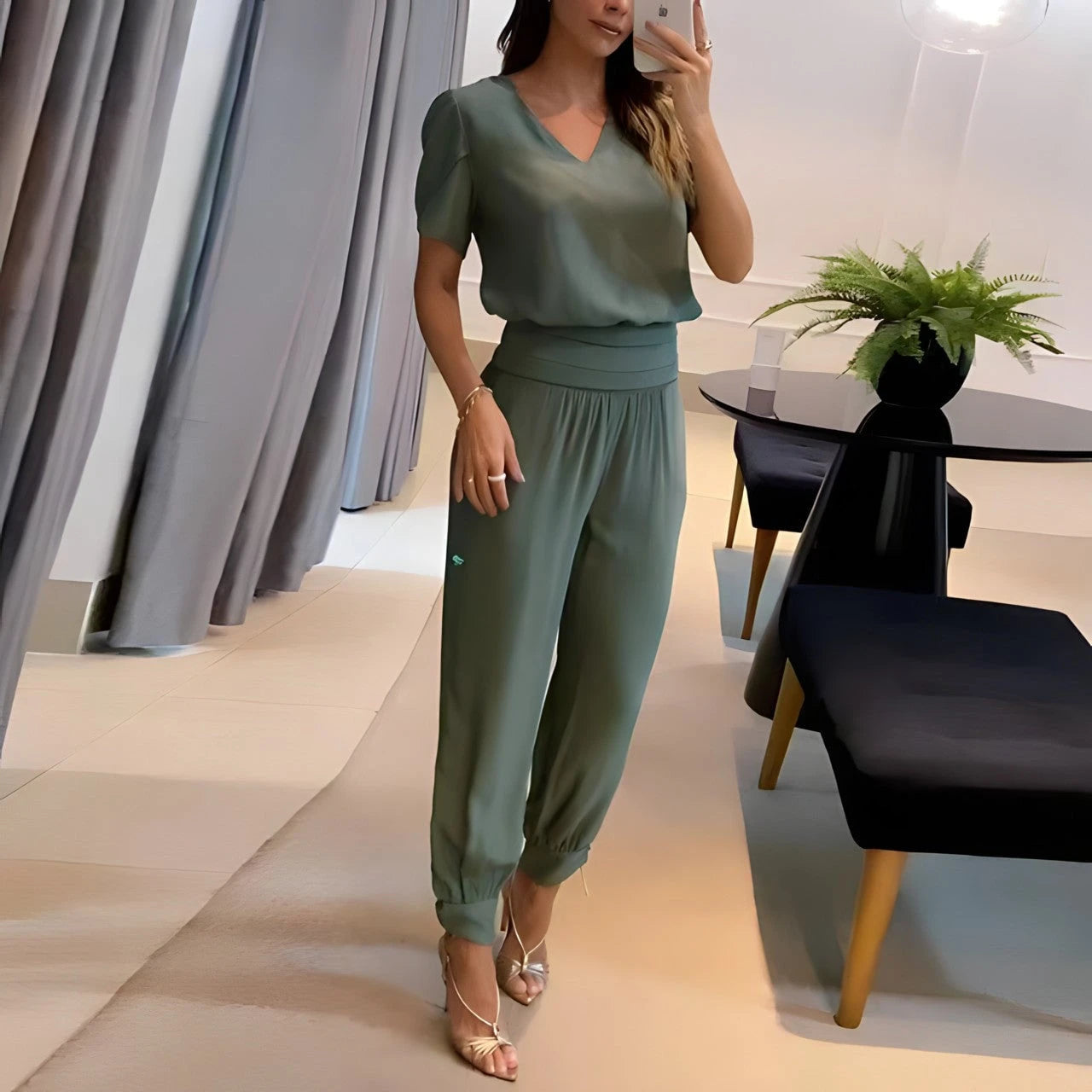 Blouse And Trousersstylish Elegance And Comfort