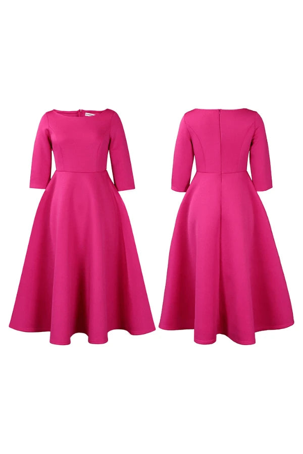 3/4-Sleeve Swing Dress