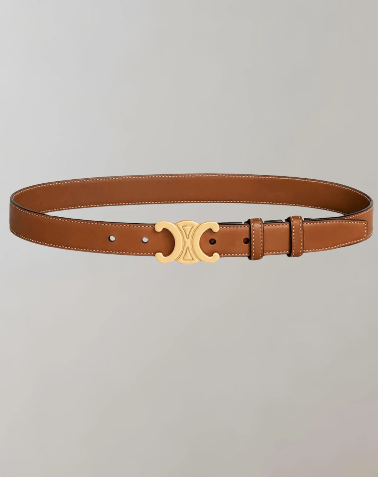 Elegant Women's Belt With Gold Buckle