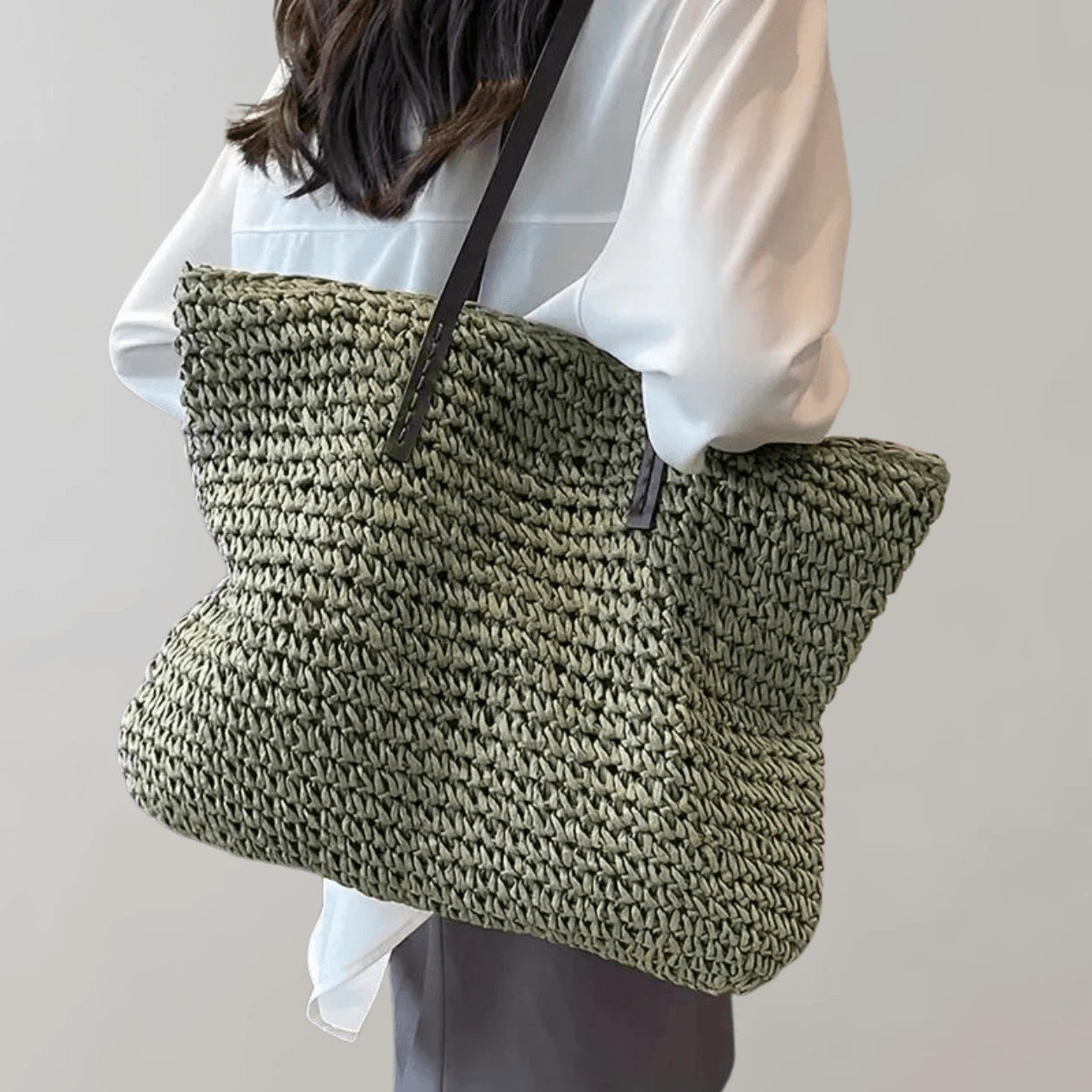 Large Woven Tote Bagbag In Bohemian-Beachy Style